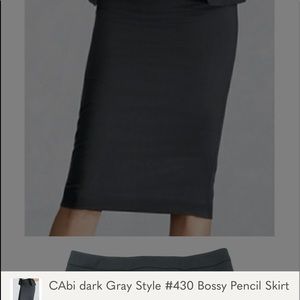 CAbi Pleated Skirt in Charcoal Grey size 8